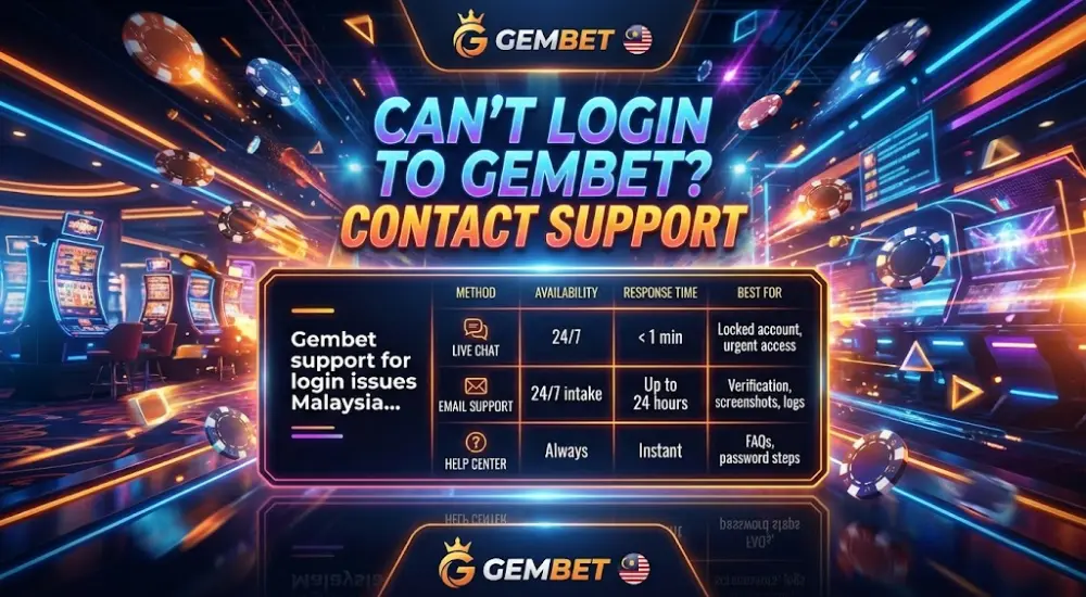 Can’t Login to Gembet? Contact Support